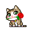 Cat giving flower